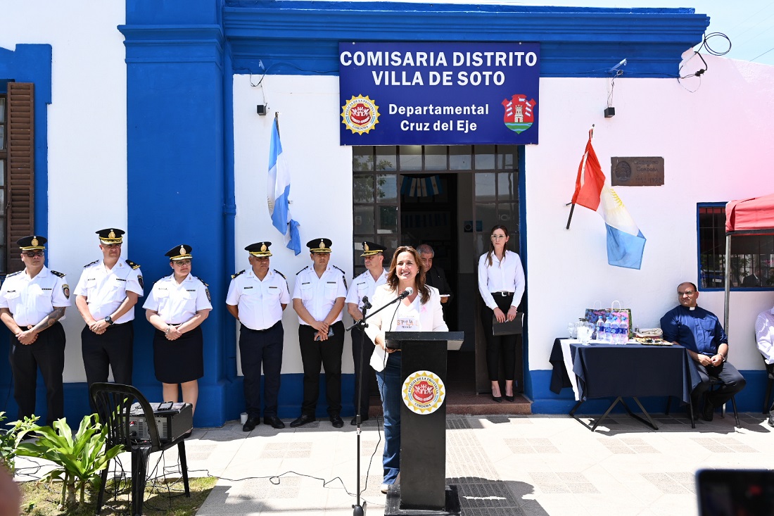 La vicegobernadora Myrian Prunotto destacó en Villa de Soto el compromiso del Gobierno provincial con la seguridad