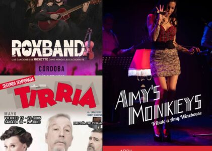 Agenda cultural imperdible en Córdoba: Amy’s Monkeys, Roxband y “Tirria”, conocé todos los detalles de estos eventos