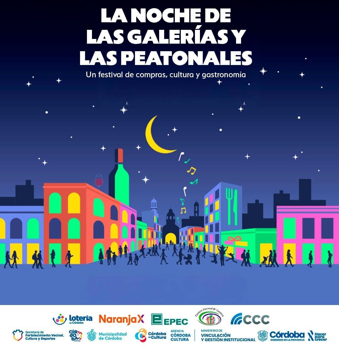 “Llega la Noche de las Galerías y las Peatonales para reactivar el centro de Córdoba”